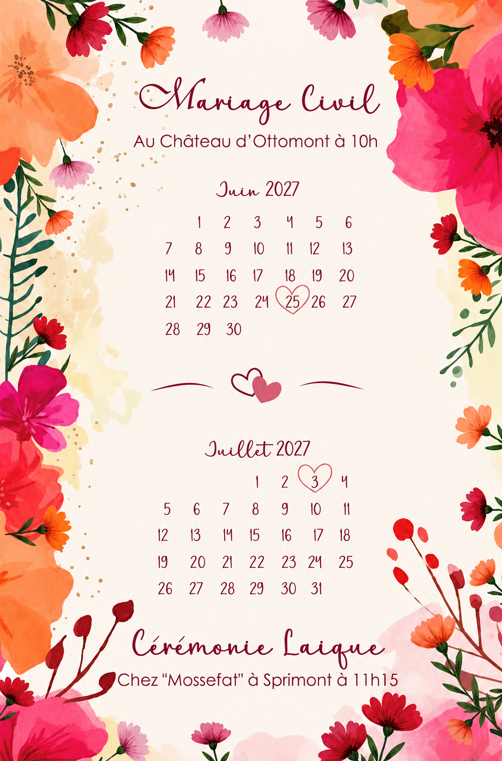 Le Programme du Mariage